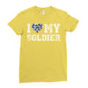 i love my soldier navy camouflage Ladies Fitted T-Shirt