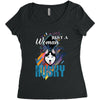 who loves husky Women's Triblend Scoop T-shirt