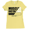 muscles installing Ladies Fitted T-Shirt