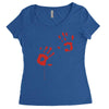 bloody hand print funny zombie kill undead blood horror killer Women's Triblend Scoop T-shirt