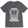 Never Underestimate Dog Rescuer Who Was Born November V-Neck Tee
