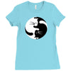 yin yang cat Ladies Fitted T-Shirt