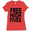 free high fives t shirt x large funny humor geek awesome highfive cool Ladies Fitted T-Shirt