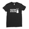 vacation alpaca bag animal humor funny Ladies Fitted T-Shirt