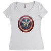cotton captain america shield distressed, ideal gift or present Women's Triblend Scoop T-shirt