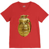 gold grenade V-Neck Tee