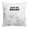 Baby On Board with Stork Throw Pillow