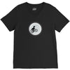 Dinosaur Riding A Bike To The Moon V-Neck Tee