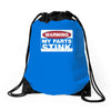 warning my farts Drawstring Bags