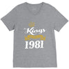 kings are born in 1981 V-Neck Tee