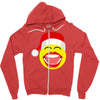 santa laughing smiley Zipper Hoodie