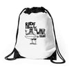ride the wave california Drawstring Bags