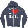 i love techno Zipper Hoodie