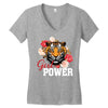 Girl Power White Write Women's V-Neck T-Shirt