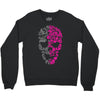 two coloured patterned skull   mens funny Crewneck Sweatshirt