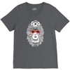 girl and skull V-Neck Tee