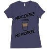 no coffee no workee Ladies Fitted T-Shirt