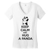 keep calm and hug a panda Women's V-Neck T-Shirt