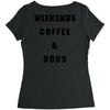weekends coffee and dogs back Women's Triblend Scoop T-shirt