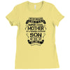 Super Cool Mother Of A Freaking Awesome Son Ladies Fitted T-Shirt