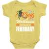 Halloween Kings Are Born In February Baby Bodysuit