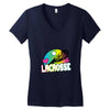 neon lacrosse Women's V-Neck T-Shirt