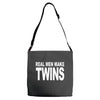 real men make twins (2) Adjustable Strap Totes