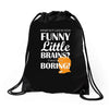 funny little brains Drawstring Bags