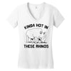 kinda hot in these rhinos Women's V-Neck T-Shirt