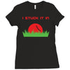 disc golf dirty sex joke pun ground penetration Ladies Fitted T-Shirt
