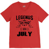 Legends Are Born In July V-Neck Tee