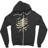 torn rib cage Zipper Hoodie