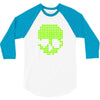 skull pixels t shirt cool funny 3/4 Sleeve Shirt