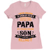 Super Cool Papa Of A Freaking Awesome Son Ladies Fitted T-Shirt