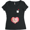 Mom and Baby are Connected to the Heart Women's Triblend Scoop T-shirt
