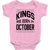 kings are born in october Baby Bodysuit