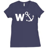 w anchor funny pub joke Ladies Fitted T-Shirt