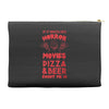 horror movies, pizza and beer Accessory Pouches