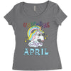 unicorns are born in april cute unicorn Women's Triblend Scoop T-shirt
