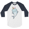 cute kawaii narwhals are cute 3/4 Sleeve Shirt