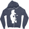sax player lady face optical illusion Zipper Hoodie
