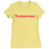 technician t shirt technics parody dj vinyl 1200 hip hop illest techno Ladies Fitted T-Shirt