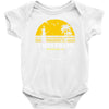 amity island jaws inspired movie shark printed Baby Onesie