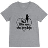 i like men who love dogs V-Neck Tee