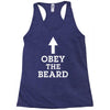 obey the beard funny Racerback Tank