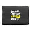 January February Michigan April - March Madness Basketball Accessory Pouches