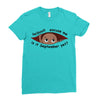 September Peeking Out Baby Boy Ladies Fitted T-Shirt