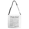i Found Jesus Adjustable Strap Totes
