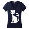 white cat funny Women's V-Neck T-Shirt
