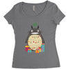 totoro christmas tree Women's Triblend Scoop T-shirt